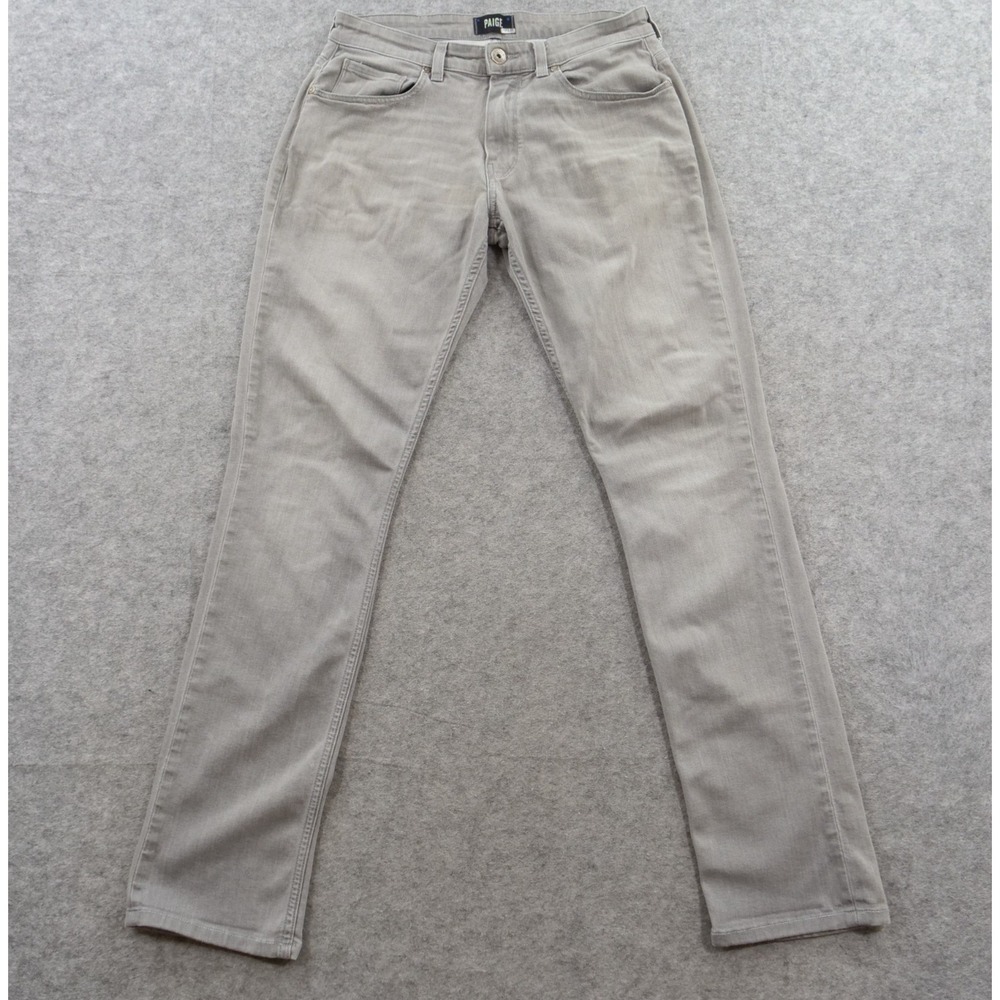 Paige Jeans Mens 32 Grey Federal Slim Straight Stretch USA Mid Rise Lightweight